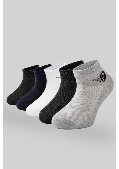 Socketta 5'li Karışık Renkli Çocuk Pamuk P Desen Patik Çorap - Premium P Desen Siyah-beyaz-laci-gri-antrasit Socketta 5'li Karışık Renkli Çocuk Pamuk P Desen Patik Çorap - Premium P Desen Siyah-beyaz-laci-gri-antrasit