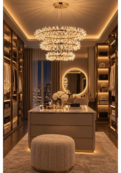 Modern Premium Gold Luxury Sarkıt Avize 3 Kat Modern Lüks Salon Lobi Avizesi 86xg4
