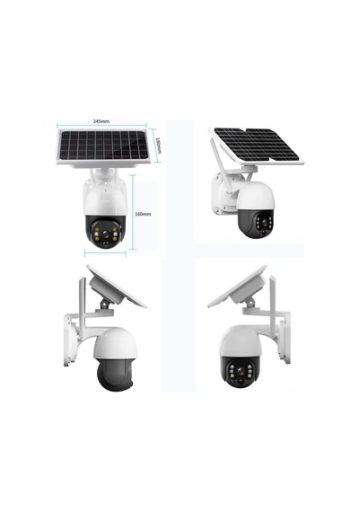 Kablosuz Uygulamalı Gece Görüşlü Solar Güneş Enerjili Kamera Akıllı Dış Mekan Güvenlik Kamerası Lisinya