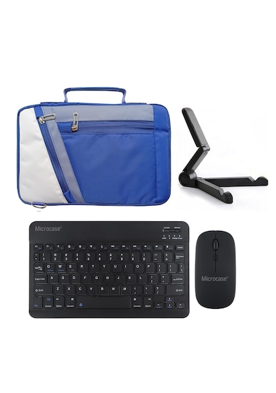 Microcase Huawei Matepad 11.5 2025 Tablet Uyumlu Tablet Çanta+türkçe Bluetooth Klavye +mouse+ Standı Al4383 Lacivert Omuz Çantası