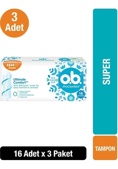 O.B. Tampon Süper 16'lı x3