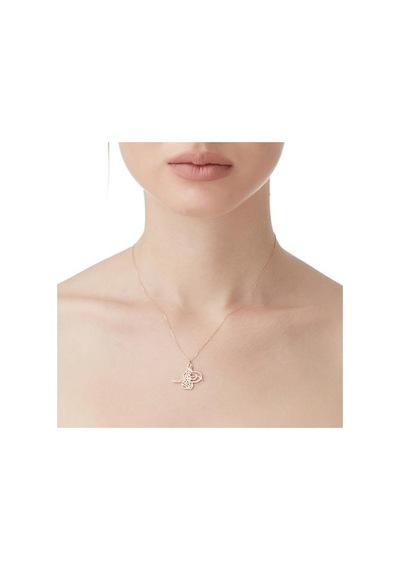 Diamond Line-Gülaylar - Pembe Altın 14 Ayar Dualı Kolye N11.24973