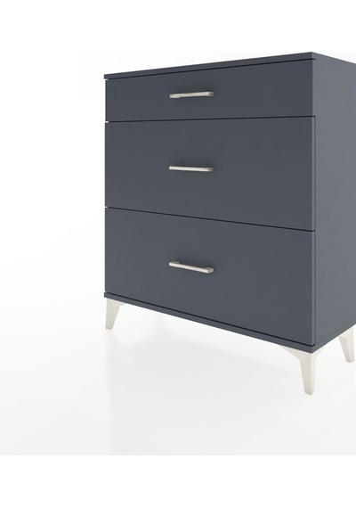Arges Şifonyer 3 Çekmeceli 88x30x96 Antrasit-antrasit Antrasit