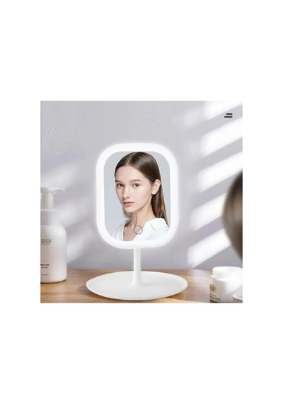 Tr Masaüstü Dokunmatik Makyaj Aynası Led Işıklı Beyaz Renk Make Up Mirror 3 Modlu Standlı Genel
