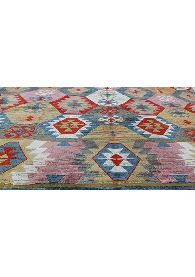 Algelsineve Elmas Desen Kilim El Dokuması Tadında Otantik Görünüm Çok Renkli
