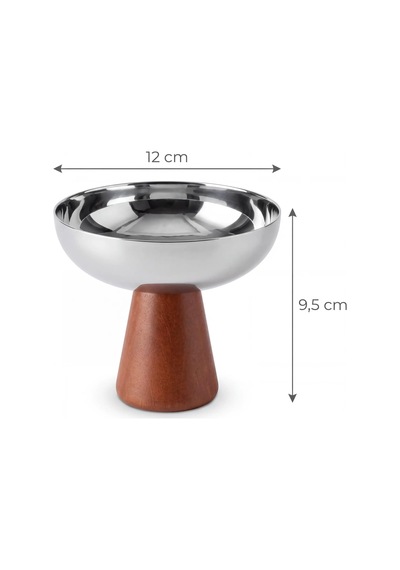 Mallart Ahşap Ayaklı Paslanmaz Çelik Dondurma Ve Tatlı Kasesi - 12 Cm Kadeh Formlu Lüks Sunum Çanağı, Puding Mousse Ve Meyve Servis Kupı gümüş Mallart Ahşap Ayaklı Paslanmaz Çelik Dondurma Ve Tatlı Kasesi - 12 Cm Kadeh Formlu Lüks Sunum Çanağı, Puding Mousse Ve Meyve Servis Kupı gümüş