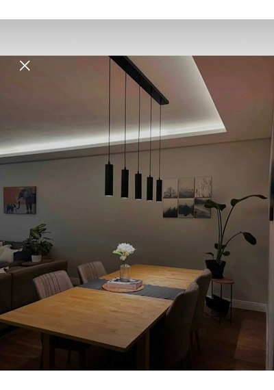 Dekoratif 5 Li Ada-masa Üstü Metal Sarkıt 23 Cm Texture Siyah Günışığı Ampullü