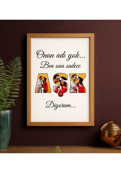 Bk Gift Kişiye Özel Fotoğraflı Aşk Tasarımlı Ahşap Çerçeveli Tablo-2 40x25cm, Sevgiliye Hediye, Ev Hediyesi, Arkadaşa Hediye Kobitmeyencom34655 Bk Gif