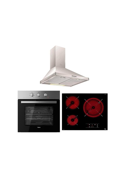 Teka HE 715 SS - TT 6315 - DF 60 Inox Elektirikli Ankastre Set
