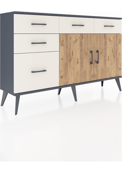Arges Konsol 2 Raflı 5 Çekmeceli 2 Kapaklı 132x30x83 Antrasit-çam/aytaşı Çam/aytaşı Arges Konsol 2 Raflı 5 Çekmeceli 2 Kapaklı 132x30x83 Antrasit-çam/aytaşı Çam/aytaşı