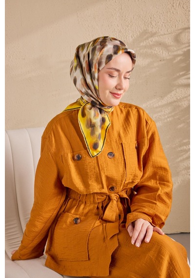 Silk Home Twill İpek Eşarp Noiré Sarı 90x90 Çok Renkli
