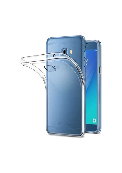 Samsung Uyumlu Galaxy C7 Kılıf Zore Kamera Korumalı Süper Silikon Kapak Renksiz
