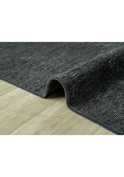 Aura Pixel Antrasit Grey- Pamuk Tabanlı Yıkanılabilir Şönil Kilim