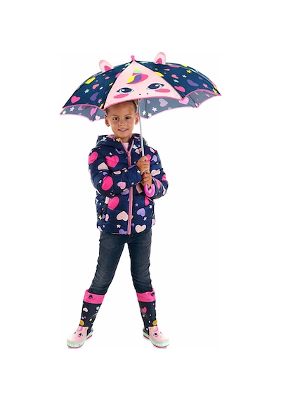 Denokids Kalpli Unicorn Kız Çocuk Lacivert Şemsiye