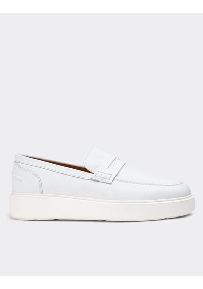 Deery Hakiki Deri Beyaz Erkek Loafer Ayakkabı - 01964mbyze01 Beyaz