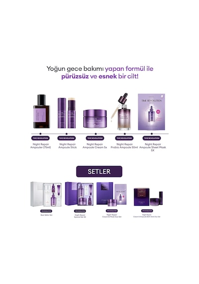 Missha Total Bakım Kremi & Balm Stick Time Revolution Night Repair Cream & Balm Duo Set