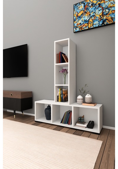Yvz Home Jüpiter -1 Kitaplık Beyaz Yvz Home Jüpiter -1 Kitaplık Beyaz