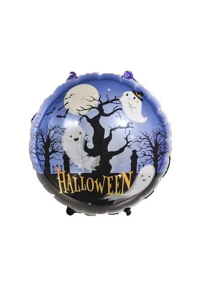 Folyo Balon Halloween Cadılar Bayramı Yuvarlak Ağaç Üstünde Hayaletler 45 45 Cm Diğer