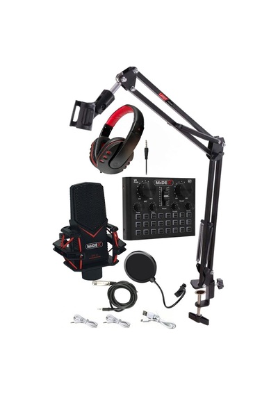 Midex Gmx-1 Record Head Set Condenser Mikrofon Kulaklık Ses Kartı
