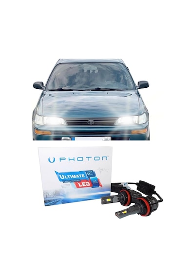 Toyota Corolla Efsane Kasa Led Xenon Sis Farı Ampulü H4 Ultimate 9500 Lumens Yeni Seri Beyaz 1992-1998