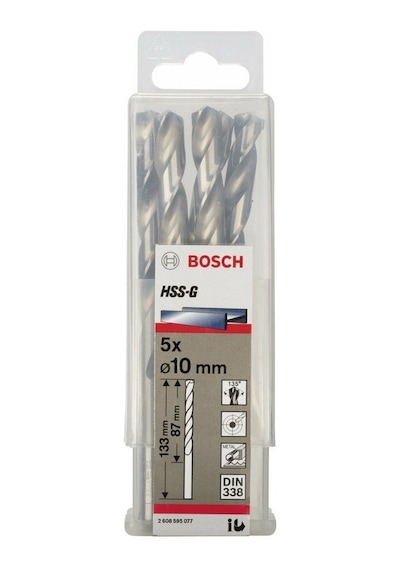 Bosch HSS-G 10x133 mm 5'li Paket Metal Delme Ucu 2608595077