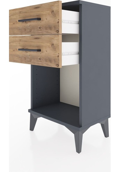 Arges Komodin 4 Çekmeceli 44x30x80 Antrasit-çam Antrasit