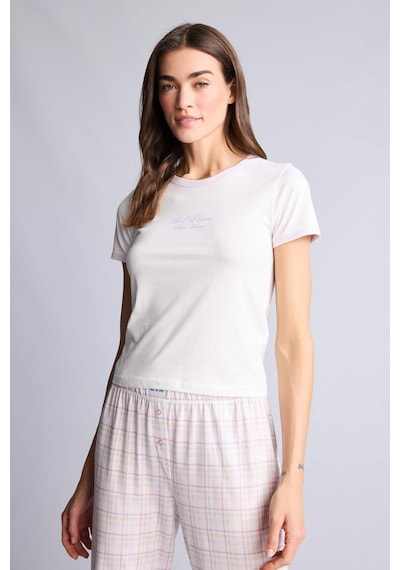 Defacto Pijama Takımı Üst Kareli Alt H2023ax26smpn425 Pembe-pn425