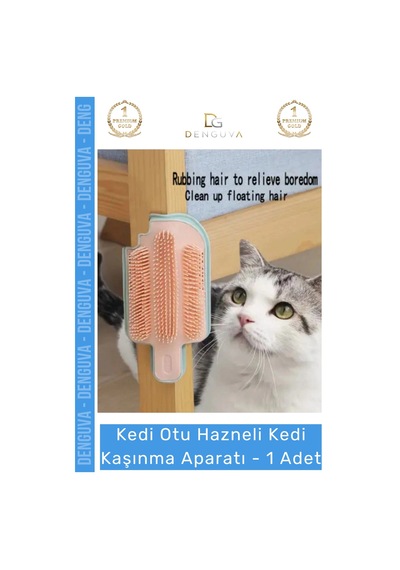 Keditarama Kedi Otu Hazneli Duvar Tipi Masaj Fırçası Tüy Temizleme Kendi Kendine Kaşınma Tarama Apa