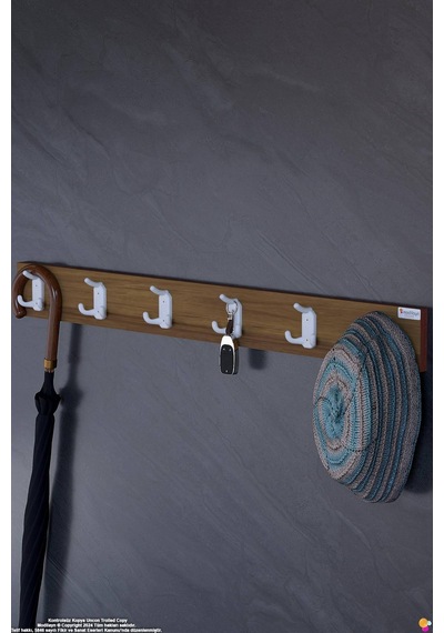 Arı 18 Kancalı Hol Askısı 3'lü Set 76,4x9,6 Cm - Şık Tasarım, Çok Amaçlı Düzenleyici Ve Yer Tasarrufu Kahverengi