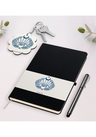 Kişiye Özel Zabıta Siyah Defter Kalem Ve Anahtarlık Seti