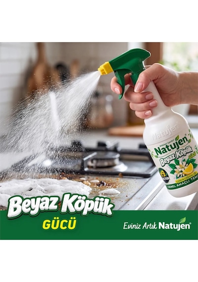 Natujen Genel Amaçlı Temizleyici Beyaz Köpük Gücü Limon Ferahlığı X9 Factor 2x1000 Ml. 2'li Set