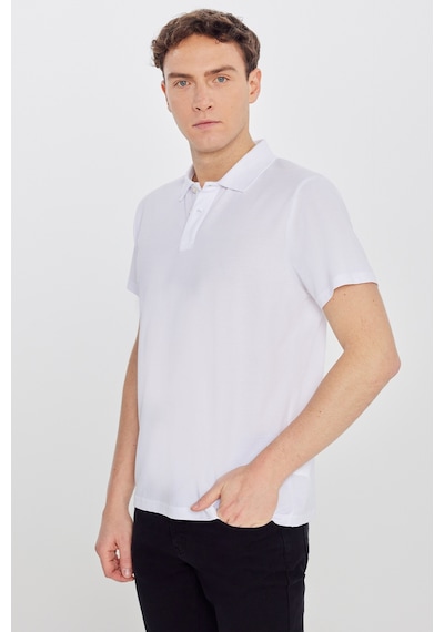 AC&Co / Altınyıldız Classics Erkek Beyaz Pamuklu Slim Fit Dar Kesim Polo Yaka Tişört Beyaz AC&Co / Altınyıldız Classics Erkek Beyaz Pamuklu Slim Fit Dar Kesim Polo Yaka Tişört Beyaz