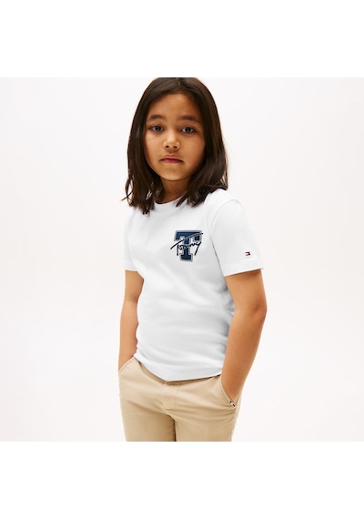 Tommy Hilfiger Varsity Graphic Çocuk Beyaz T-shirt Kb0kb09868 Beyaz