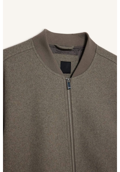Defacto Regular Fit Kolej Yaka Bomber Astarlı Fermuarlı Kaşe Mont F7750ax26spbn84 Kahve-bn84