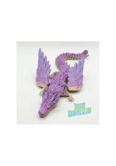 Atatug Pastel Gökkuşağı Orta Boy Sürpriz Ejderha Yumurtası Ve Kanatlı Ejderha Seti - 24cm