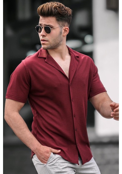 Madmext Madmext Bordo Erkek Gömlek 5500 Bordo