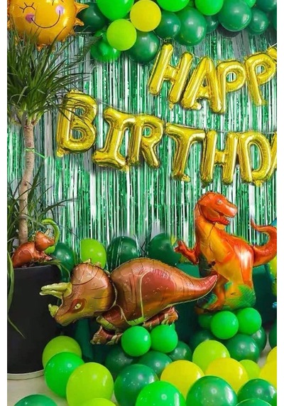 Dinozor Folyo Balon Triceratops Dinazor Balon Doğum Günü Balonu 110cm Çok Renkli