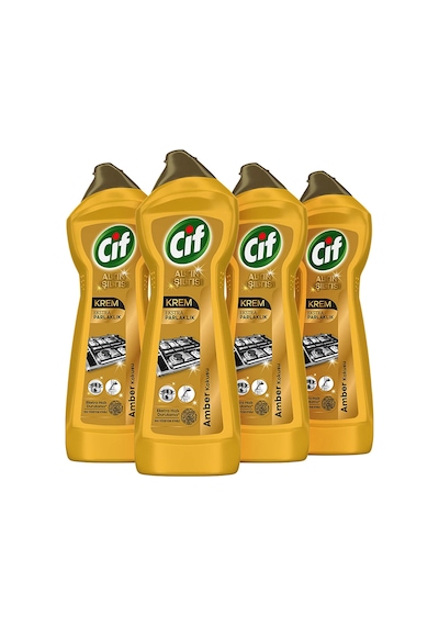 Cif Krem Yüzey Temizleyici Altın Işıltısı Amber Kokulu 4 x 750 ML