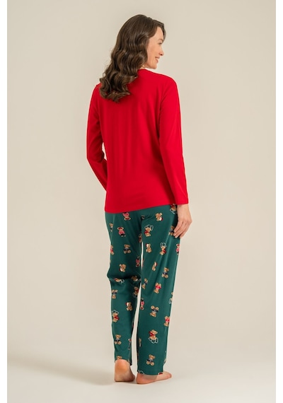 Rolypoly Anne Kız Wish You All The Best Kırmızı Uzun Kol Pijama Takım Rp3918-a-v1 Rp3918-a-v1