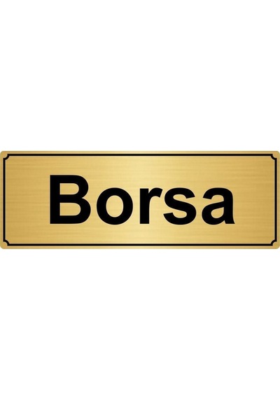 Altın Renk Metal Borsa Yönlendirme Levhası 10 Cm X 20 Cm