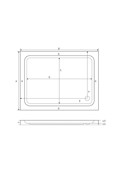 Shower 70X80 Dikdörtgen Flat Duş Teknesi