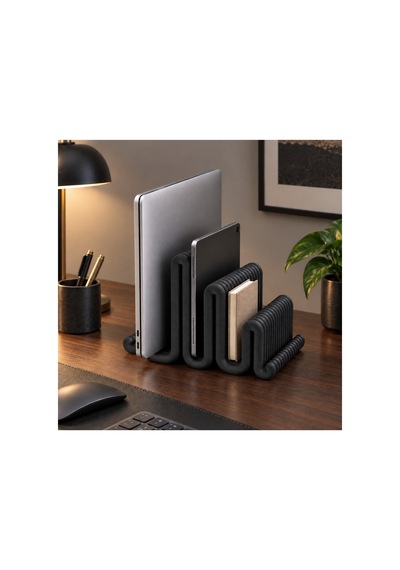 Cora Dekoratif Çoklu Laptop / Dergi / Tablet Standı - Siyah
