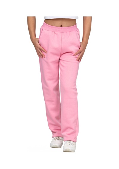 Erdem Kıds Kız Çocuk 3 İplik Şardonlu İçi Pamuklu Okul Eşofman Altı Pantolon Pembe Pembe