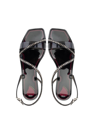 Menghi Kadın Pvc Siyah Düz Sandalet 774 810e Bn Sndlt Y25 Black Siyah