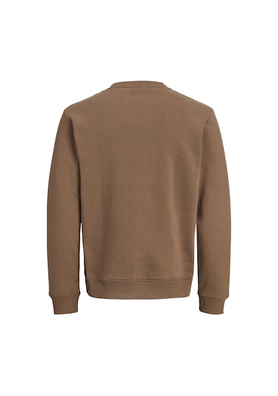 Jack & Jones Erkek Gögüs Baskili Bisiklet Yaka Sweatshirt - Aero - 12298492 Kahverengi