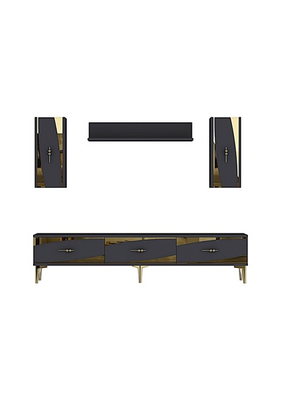 Tvr1813ag Elips Tv Ünitesi Takımı Antrasit-gold 180cm Antrasit - Altın
