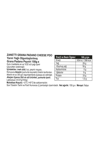 Zanetti Grana Padano Free Lactose 150 Gr