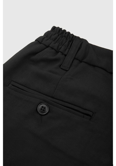 Deepsea Erkek Siyah Likralı Beli Lastikli & İpli Dar Kesim Şık Kumaş Pantolon 2600572 Siyah