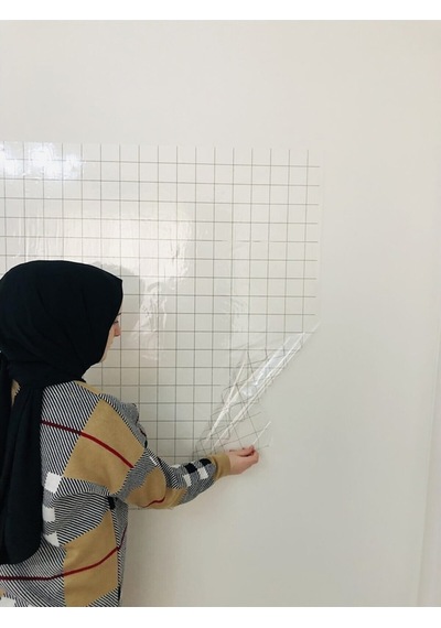 Kareli Şeffaf Tahta Akıllı Kağıt Tahta Yazı Tahtası 120X100 Cm Ka