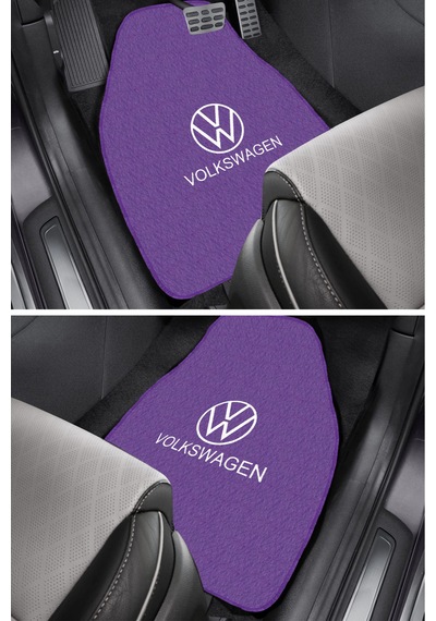 Volkswagen Nakış Desenli 5 Li Mor Oto Halı Paspas Seti Premium Şık & Dayanıklı Araç İçi Halı